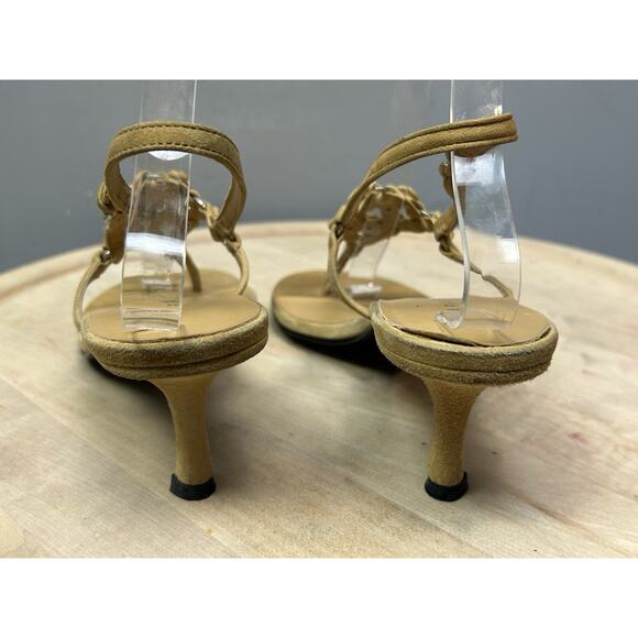 Parade Distressed Gold heels Womens 9 Strappy Buckle Embellished - Picture 4 of 10